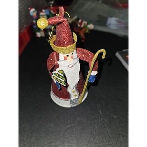 Metal Vintage Old Fashioned Santa‎ Ornament